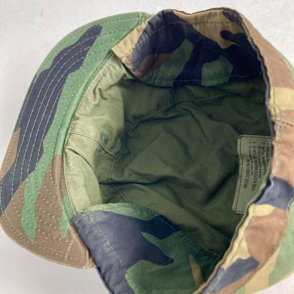 US Army Cap Camouflage Pattern Class 1 Hat 7-1/4 Woodland Winter Cold Weather - Picture 7 of 8